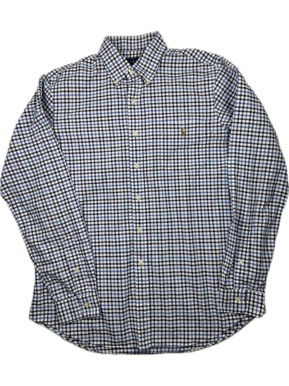 Ralph Lauren Men’s Blue Button Up Shirt Plaid L Long Sleeve Yarmouth